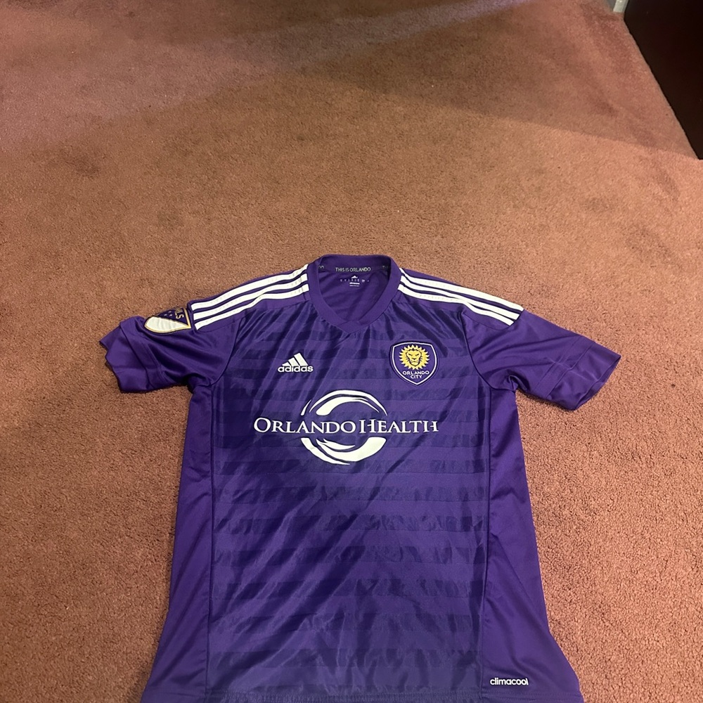 Adidas Purple Soccer Jersey with Orlando Health Logo